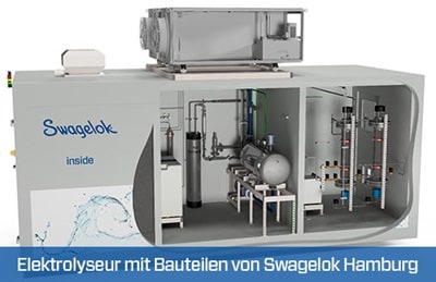 Elektrolyseur in Kooperation mit Swagelok Hamburg